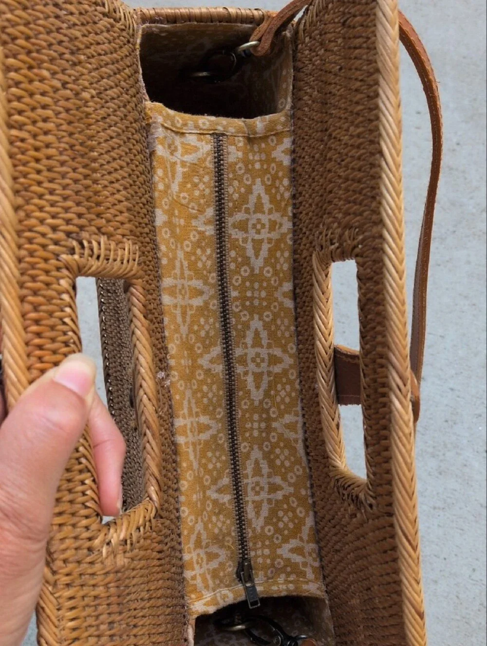 Anthropologie Woven Rattan Crossbody Bag in Brown